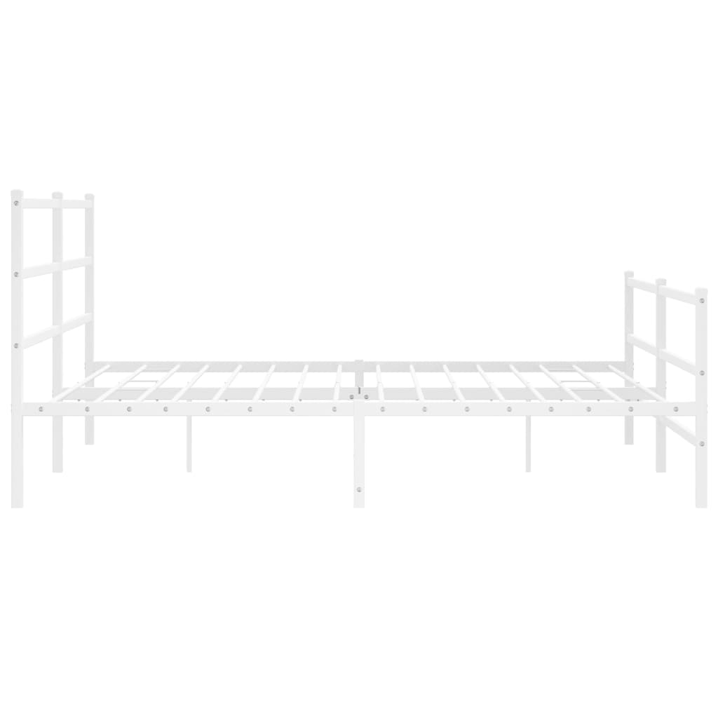 sengeramme med sengegavl og fodgærde 183x213 cm metal hvid