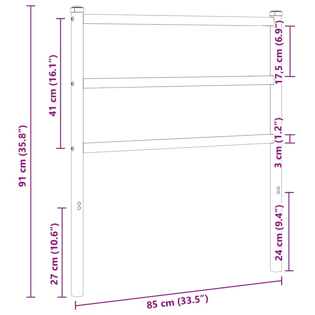 udskiftningsgavl 80 cm metal hvid