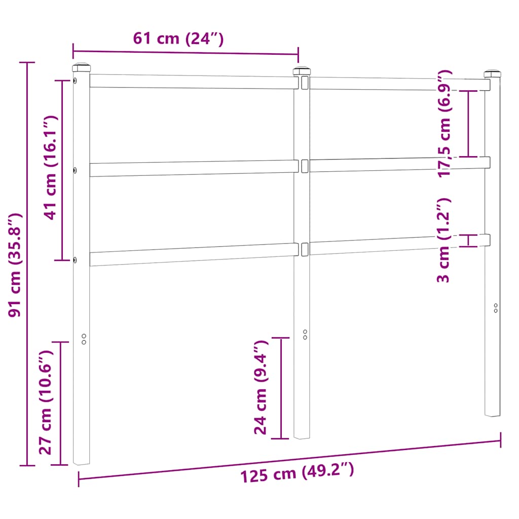 udskiftningsgavl 120 cm metal hvid