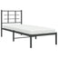 sengeramme med sengegavl 75x190 cm metal sort
