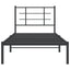 sengeramme med sengegavl 90x190 cm metal sort