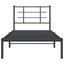 sengeramme med sengegavl 90x200 cm metal sort