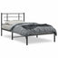 sengeramme med sengegavl 100x200 cm metal sort