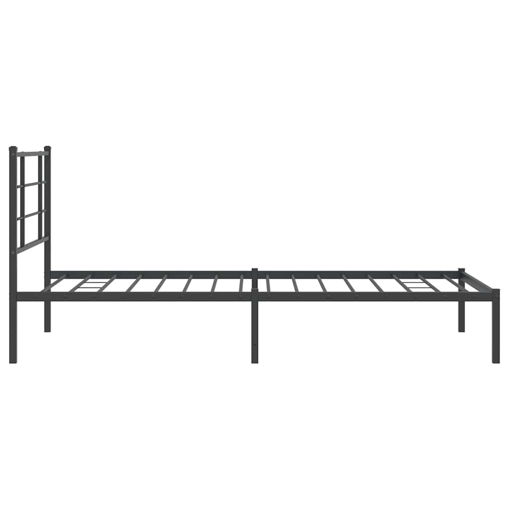 sengeramme med sengegavl 100x200 cm metal sort