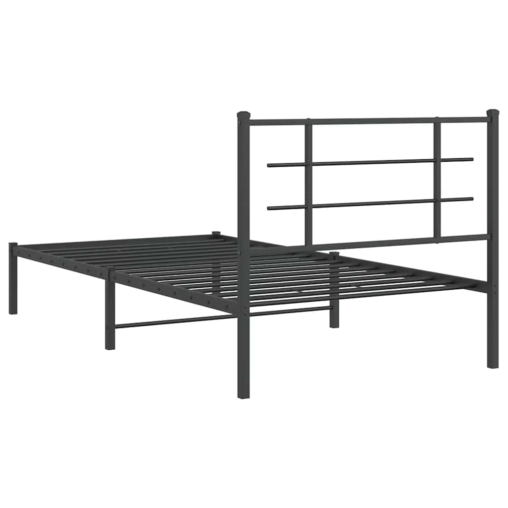 sengeramme med sengegavl 100x200 cm metal sort