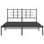 sengeramme med sengegavl 140x200 cm metal sort