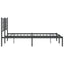 sengeramme med sengegavl 140x200 cm metal sort