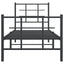 sengeramme med sengegavl og fodgærde 75x190 cm metal sort