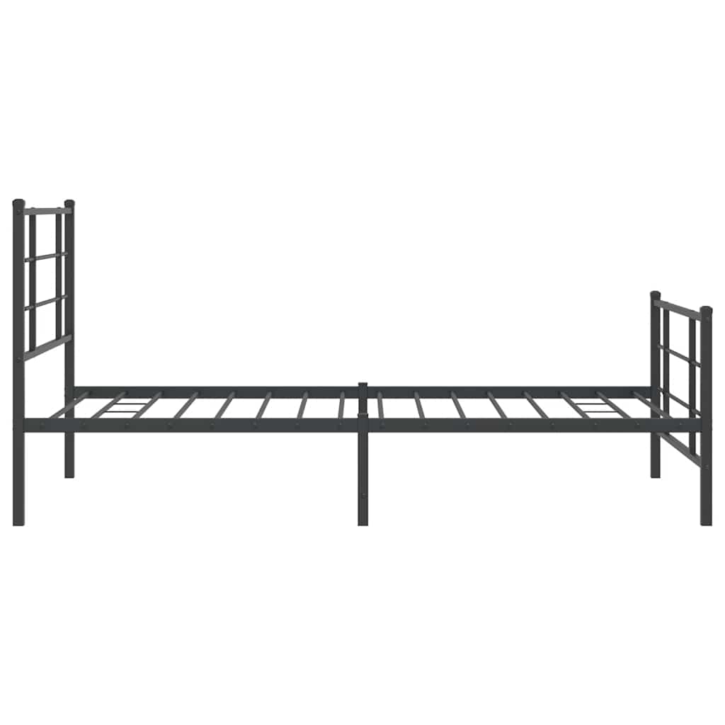 sengeramme med sengegavl og fodgærde 100x200 cm metal sort