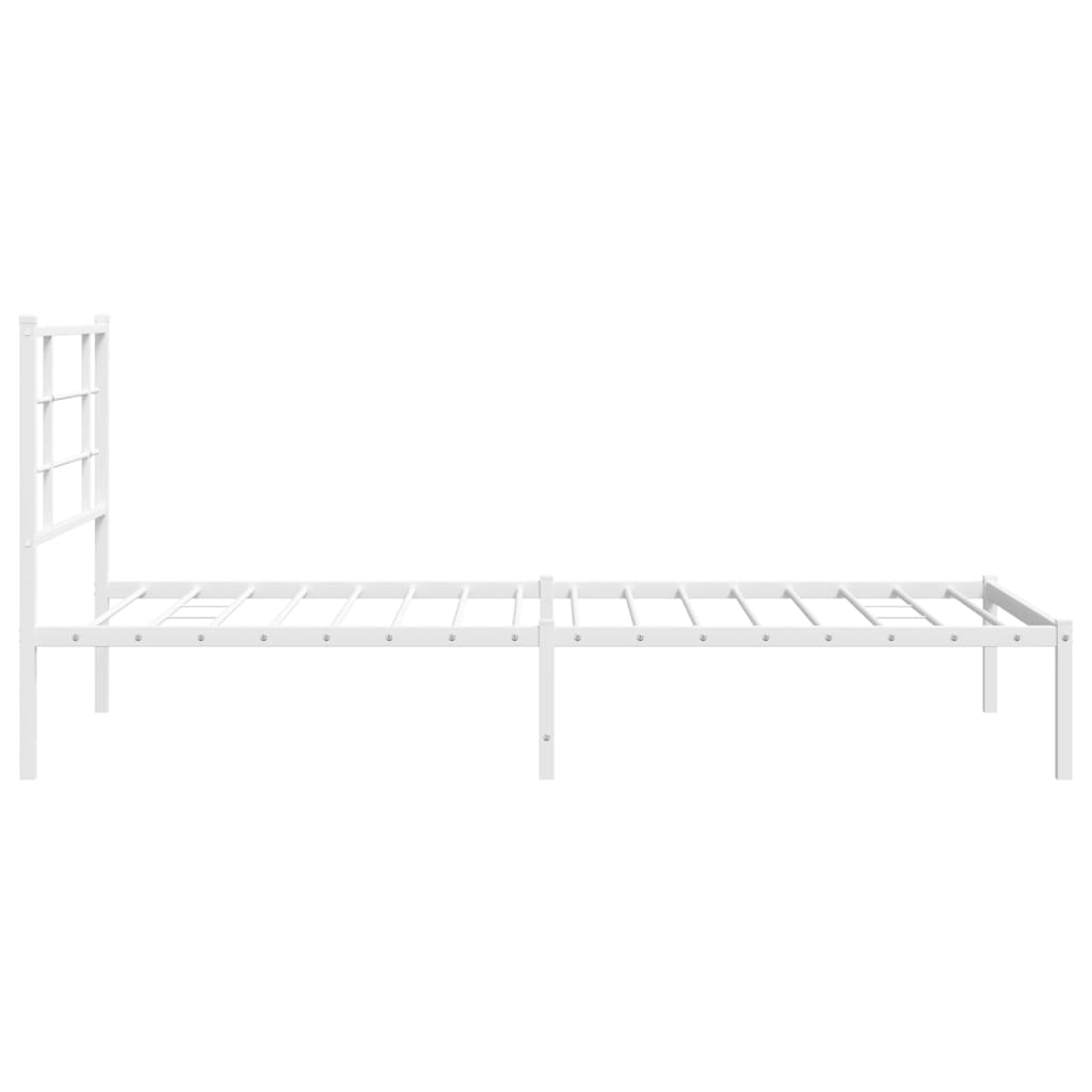 sengeramme med sengegavl 100x200 cm metal hvid