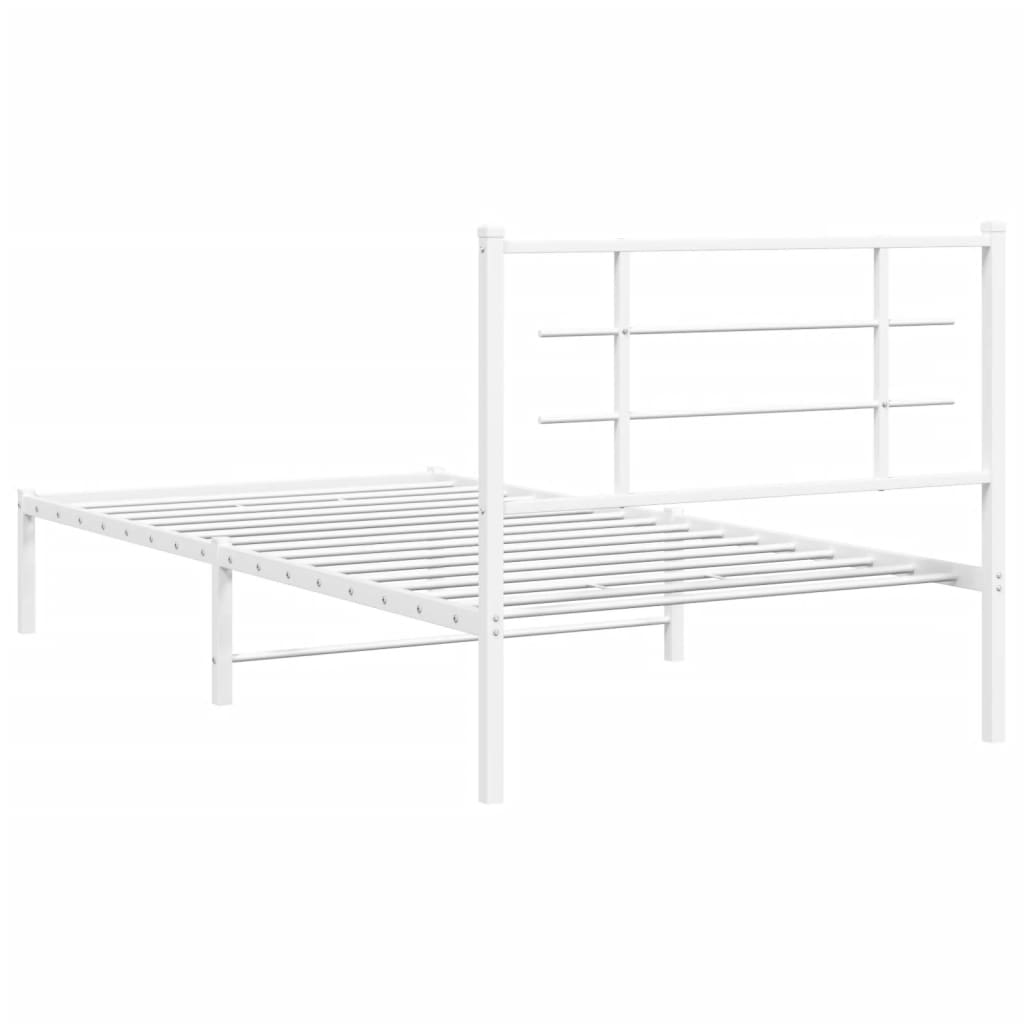 sengeramme med sengegavl 100x200 cm metal hvid