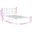 sengeramme med sengegavl 100x200 cm metal hvid
