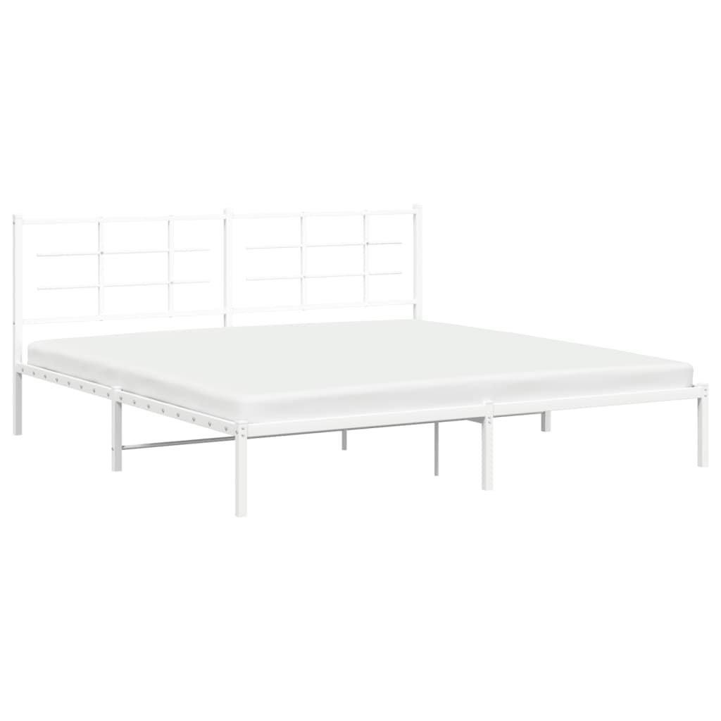 sengeramme med sengegavl 193x203 cm metal hvid