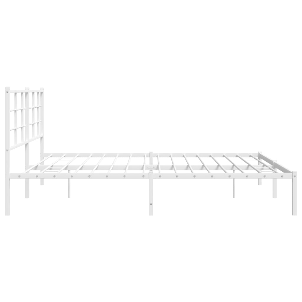 sengeramme med sengegavl 193x203 cm metal hvid