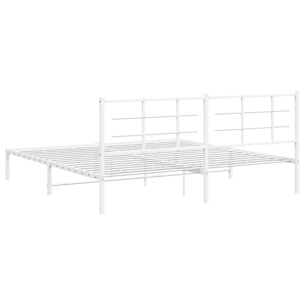 sengeramme med sengegavl 200x200 cm metal hvid