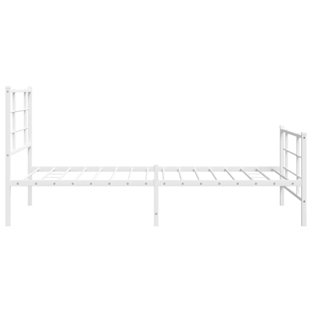 sengeramme med sengegavl og fodgærde 100x200 cm metal hvid
