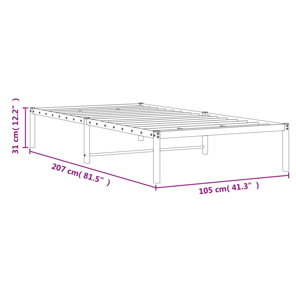 sengeramme 100x200 cm metal sort