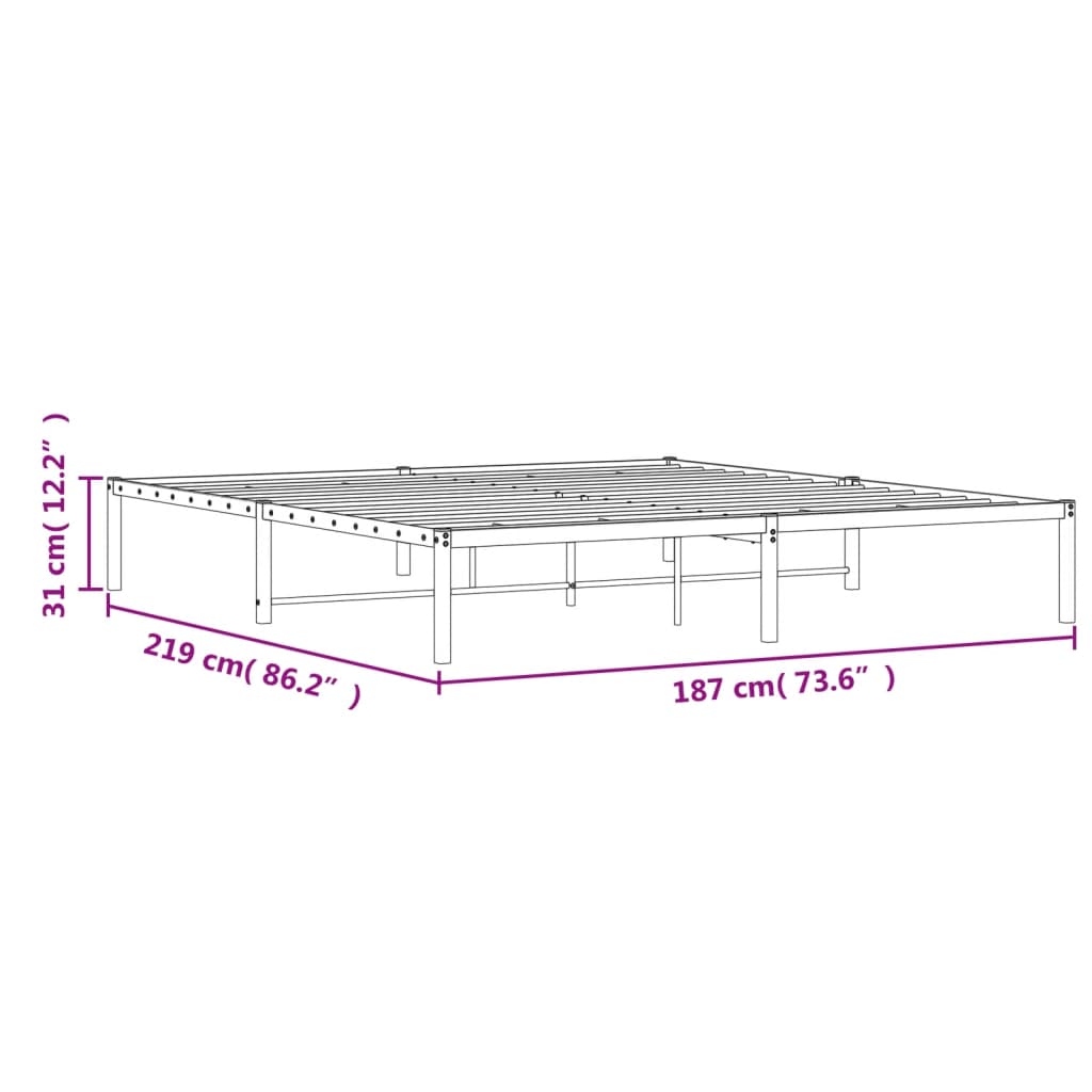sengeramme 183x213 cm metal sort