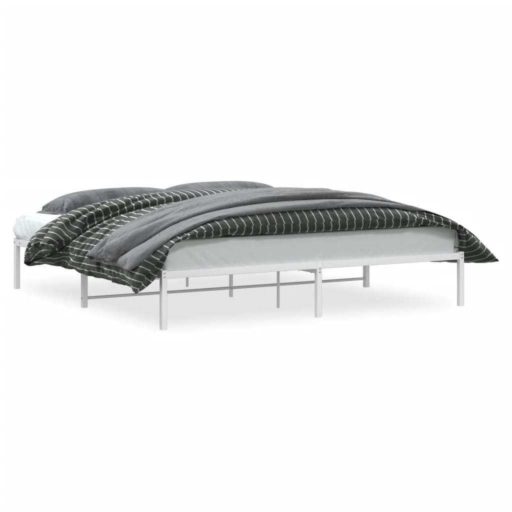 sengeramme 193x203 cm metal hvid