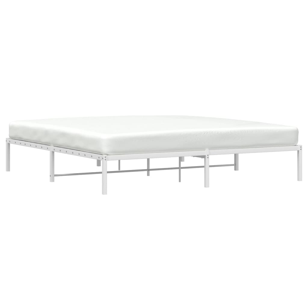 sengeramme 193x203 cm metal hvid