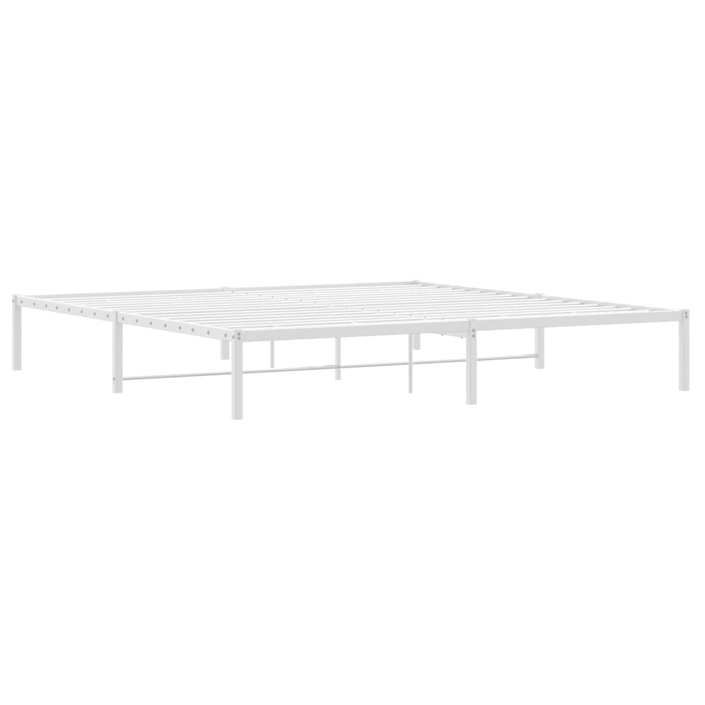 sengeramme 193x203 cm metal hvid