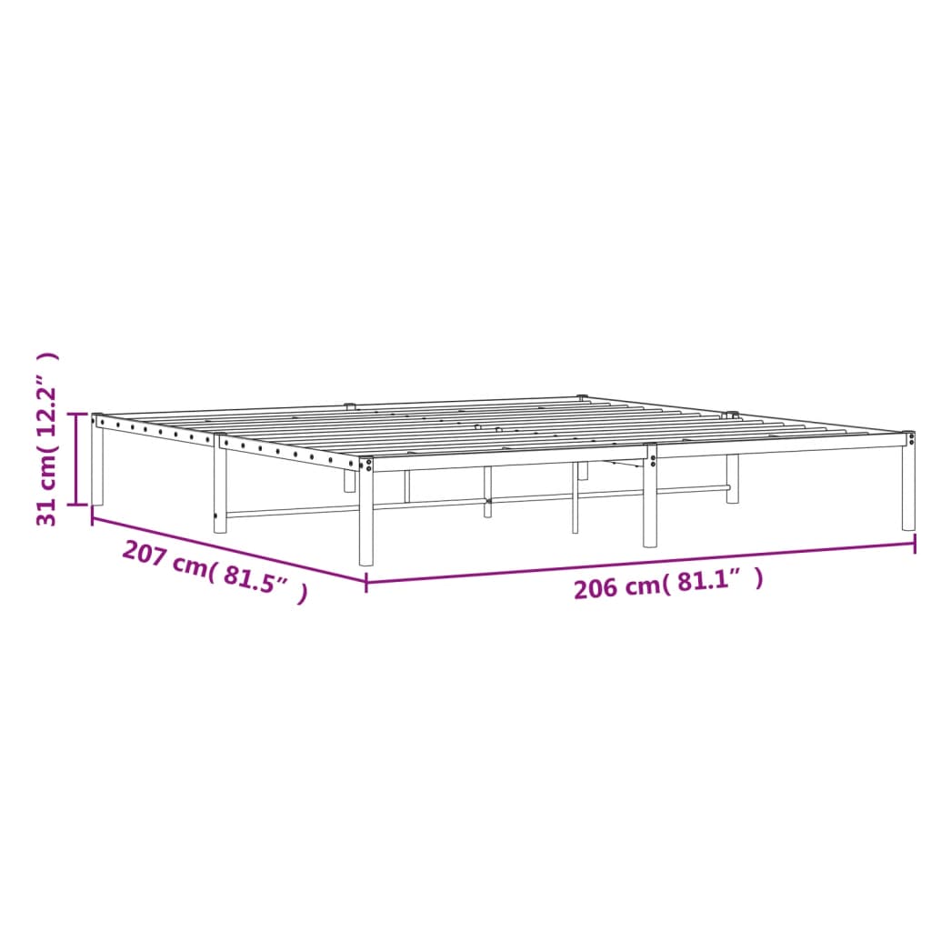 sengeramme 200x200 cm metal hvid