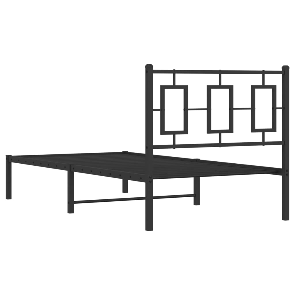 sengeramme med sengegavl 90x190 cm metal sort