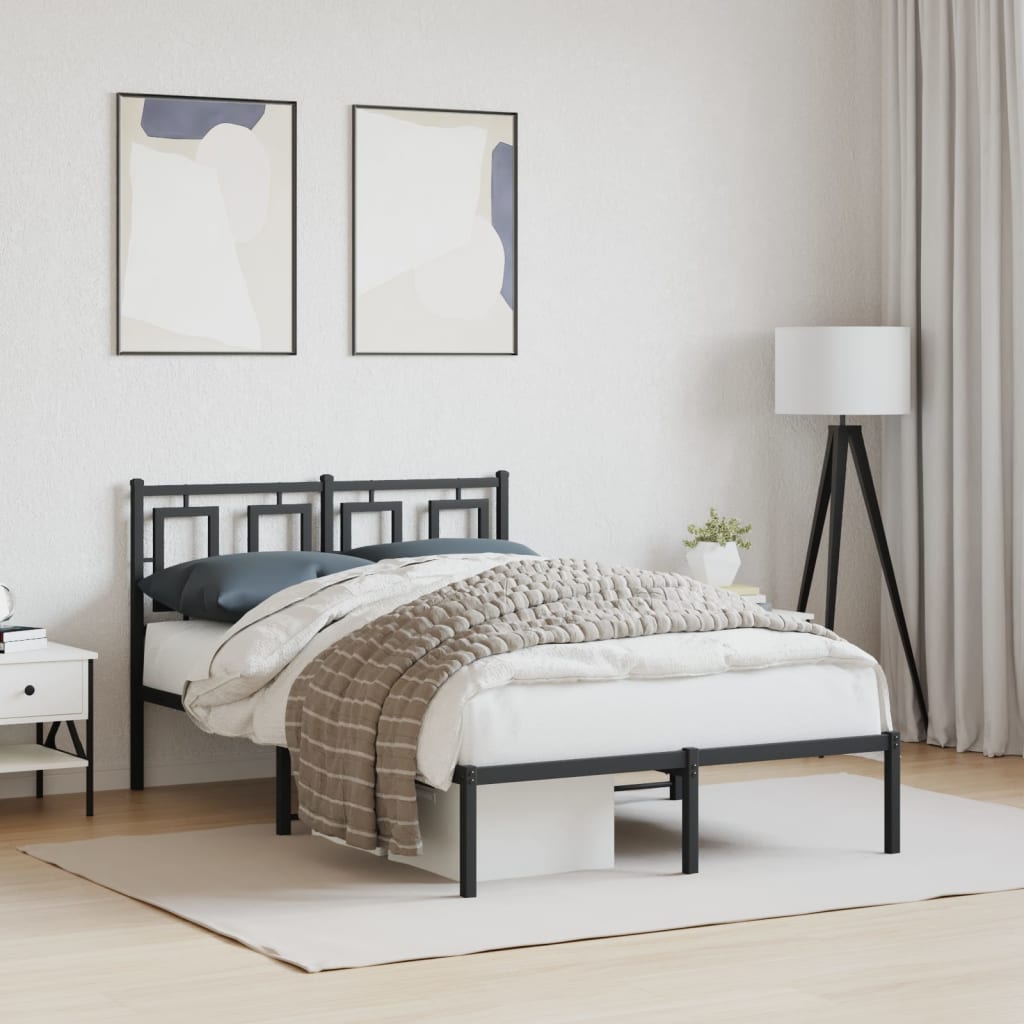 sengeramme med sengegavl 120x190 cm metal sort