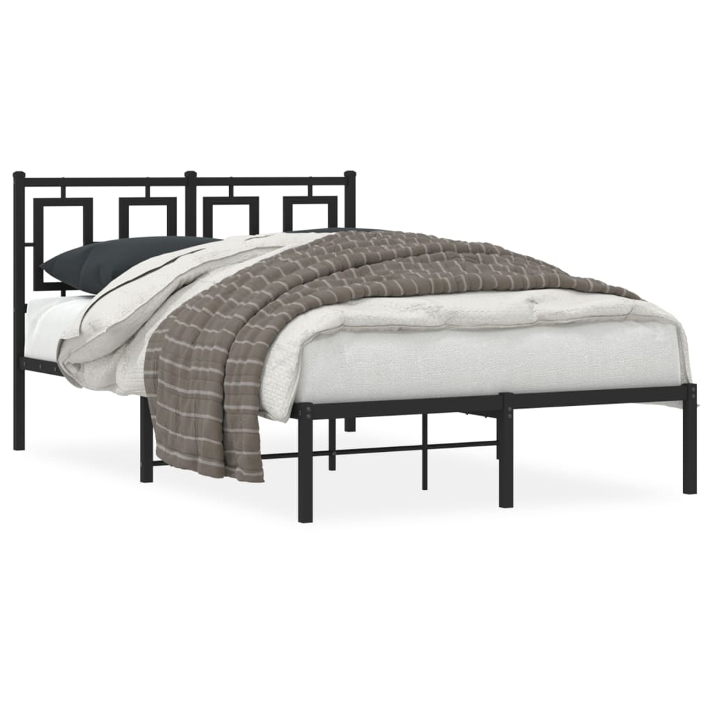 sengeramme med sengegavl 120x200 cm metal sort