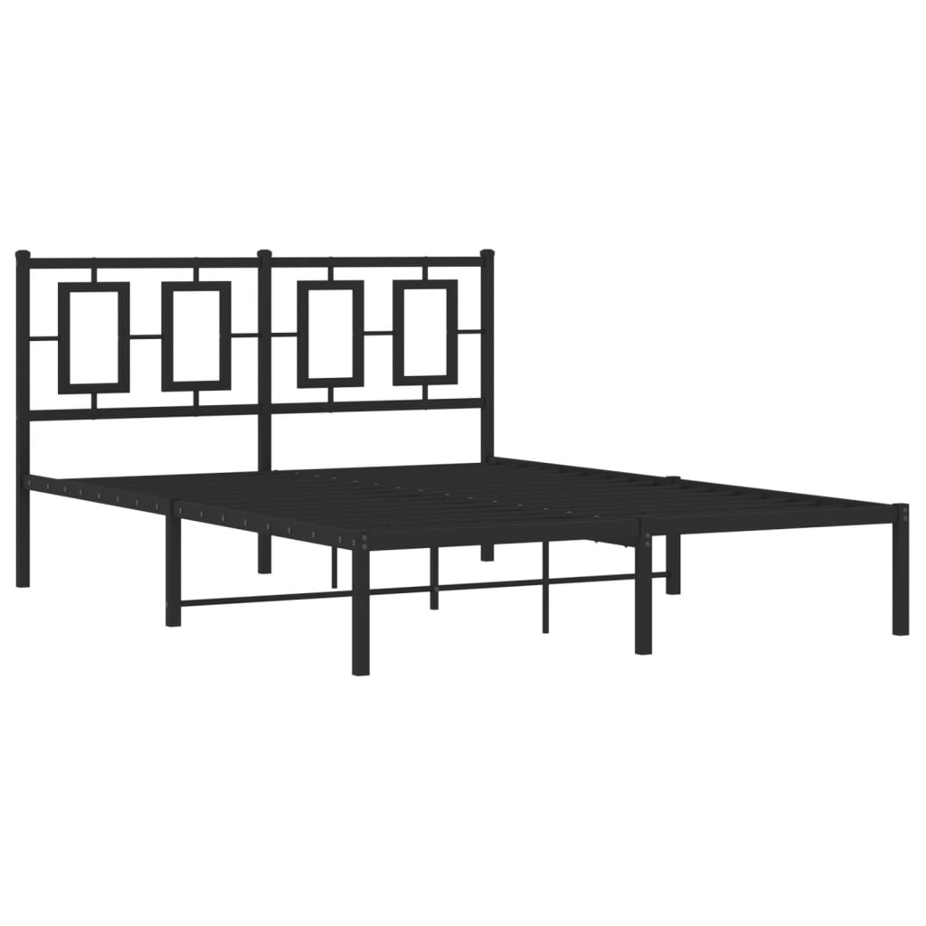 sengeramme med sengegavl 140x200 cm metal sort