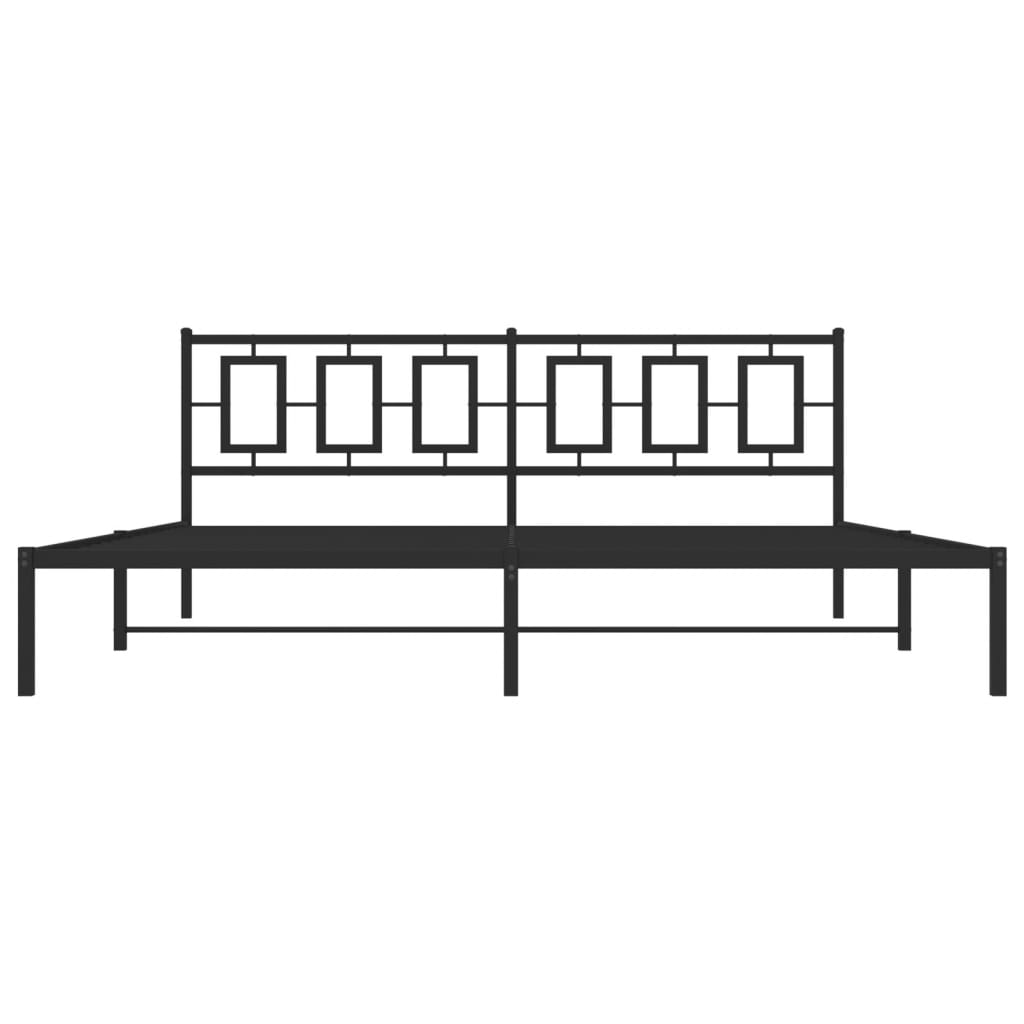 sengeramme med sengegavl 200x200 cm metal sort