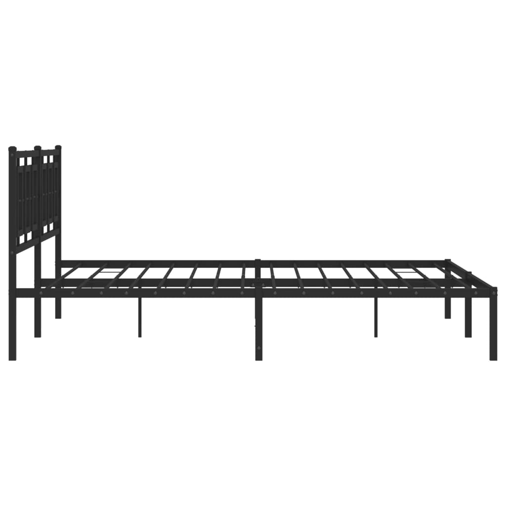 sengeramme med sengegavl 200x200 cm metal sort