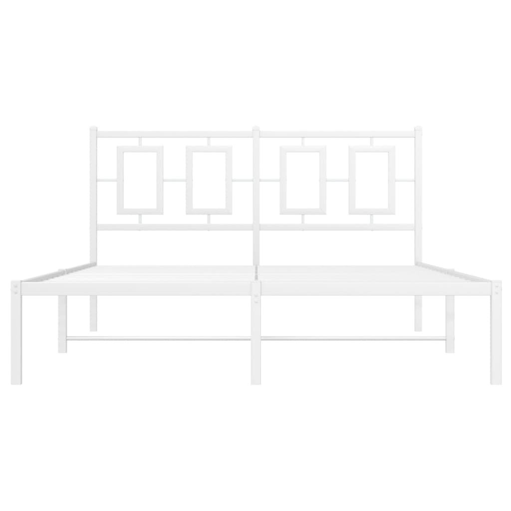 sengeramme med sengegavl 135x190 cm metal hvid