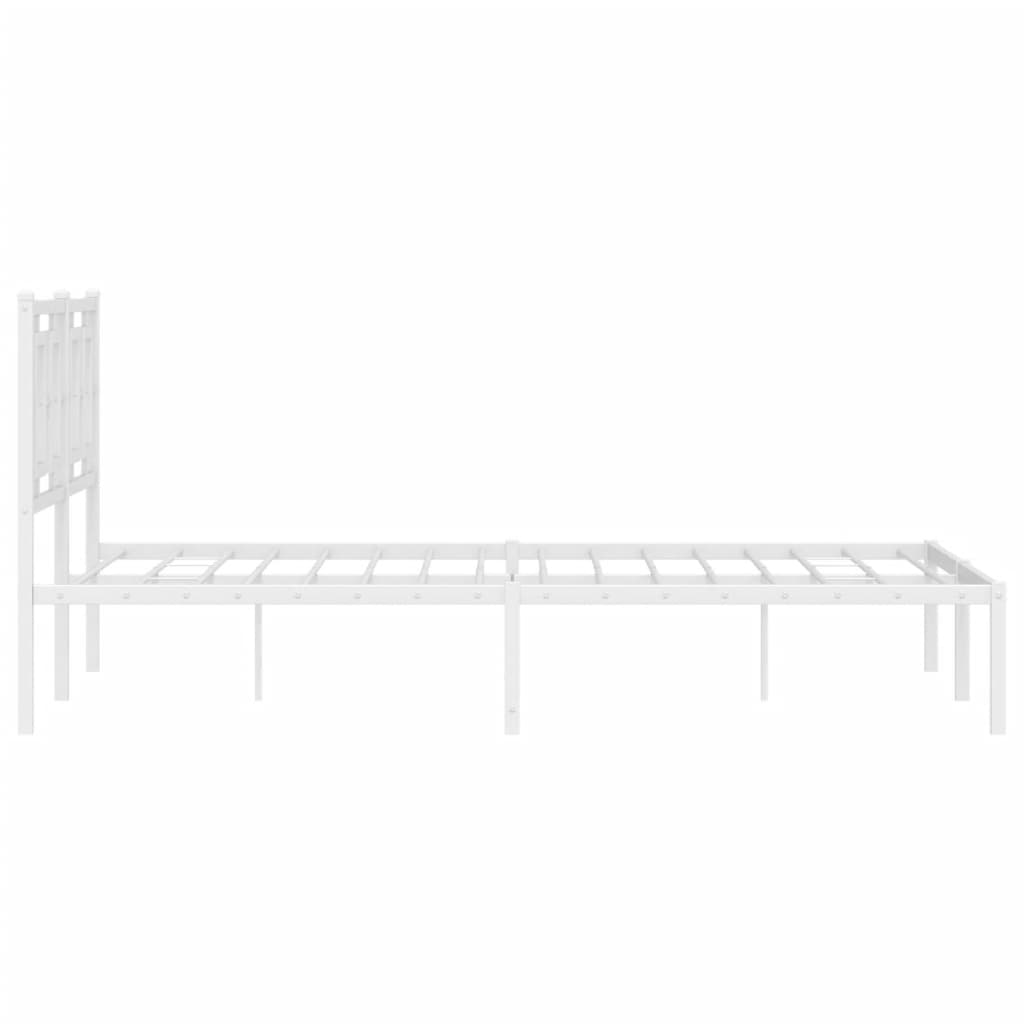 sengeramme med sengegavl 140x190 cm metal hvid
