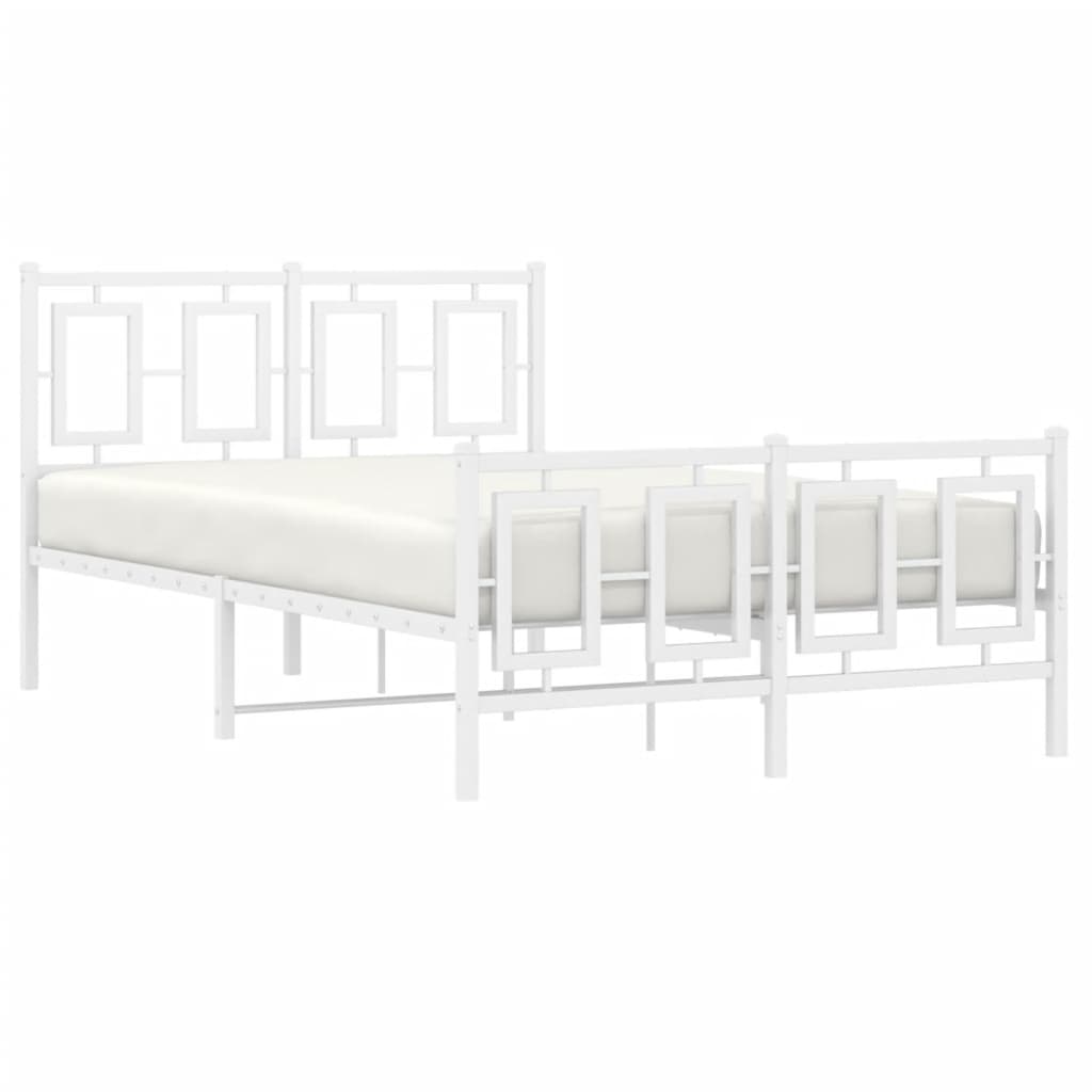 sengeramme med sengegavl og fodgærde 120x200 cm metal hvid
