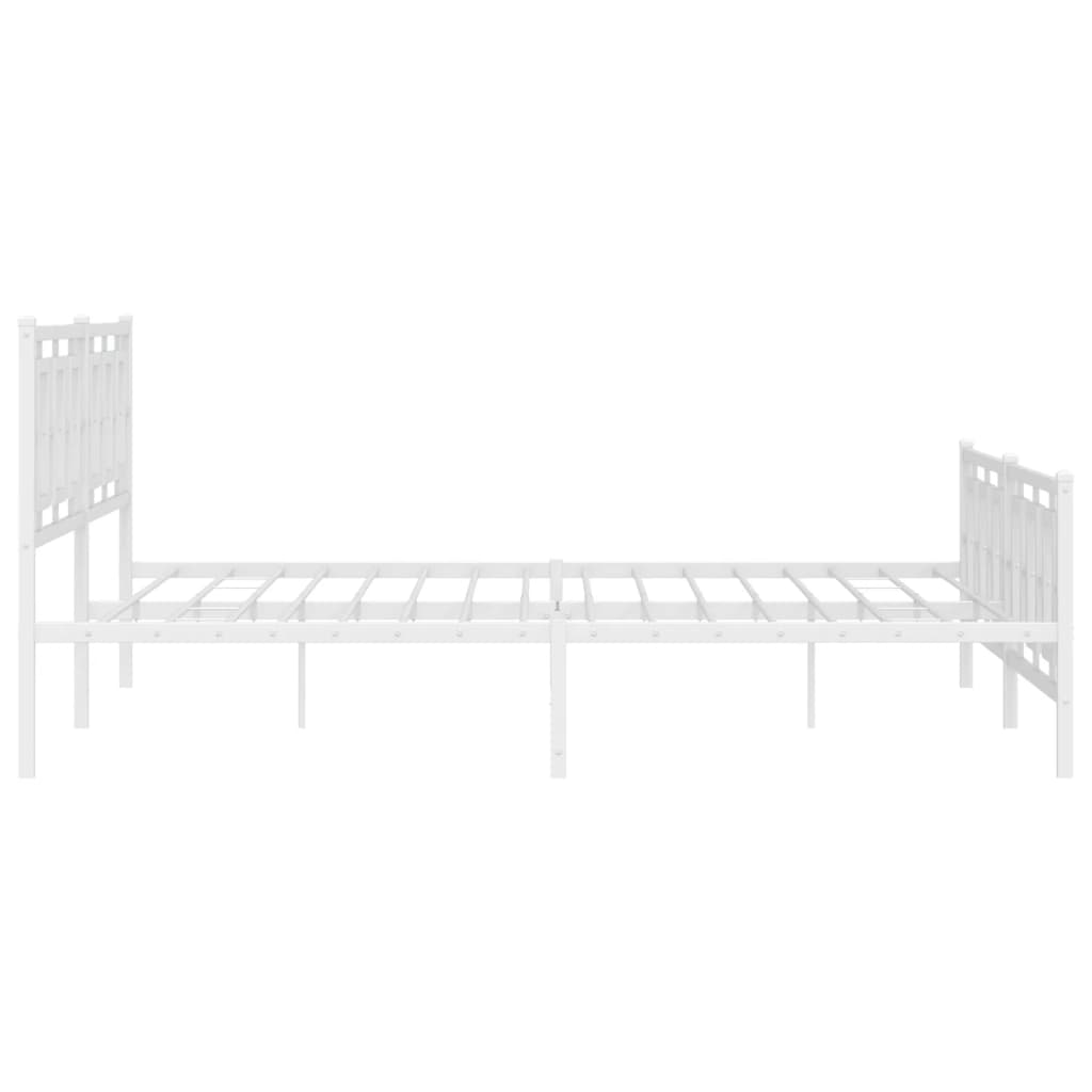 sengeramme med sengegavl og fodgærde 193x203 cm metal hvid
