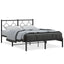 sengeramme med sengegavl 135x190 cm metal sort
