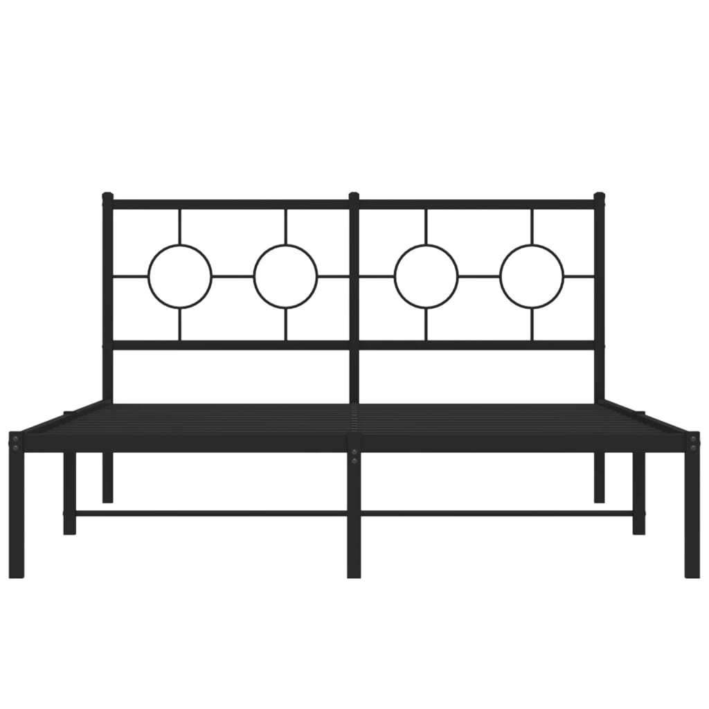 sengeramme med sengegavl 140x190 cm metal sort