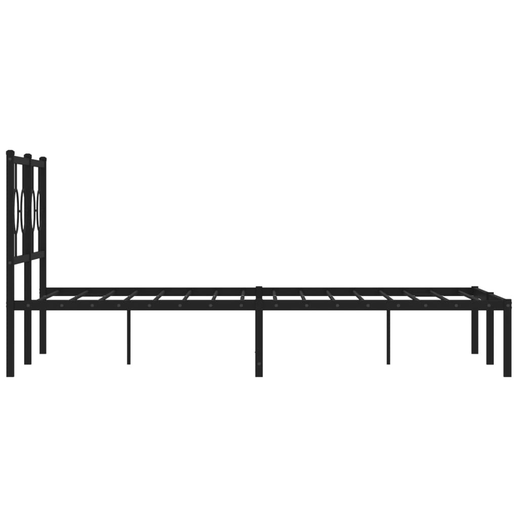 sengeramme med sengegavl 140x200 cm metal sort