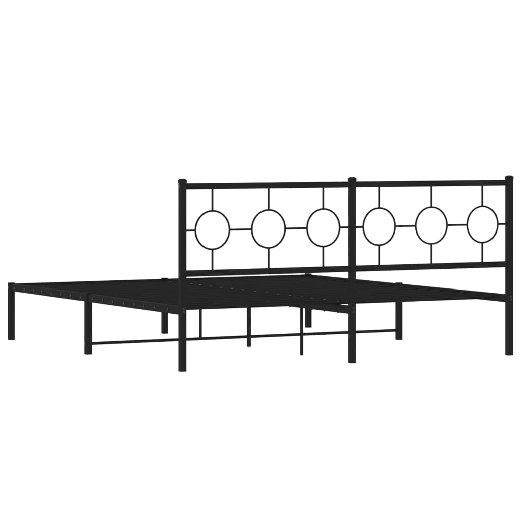 sengeramme med sengegavl 180x200 cm metal sort