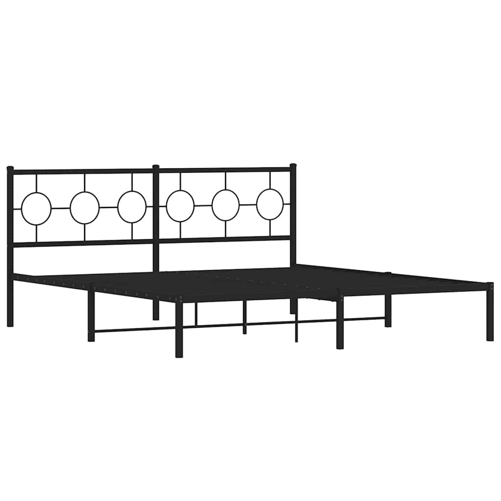 sengeramme med sengegavl 183x213 cm metal sort