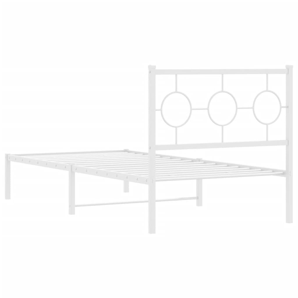 sengeramme med sengegavl 90x190 cm metal hvid