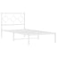 sengeramme med sengegavl 90x200 cm metal hvid