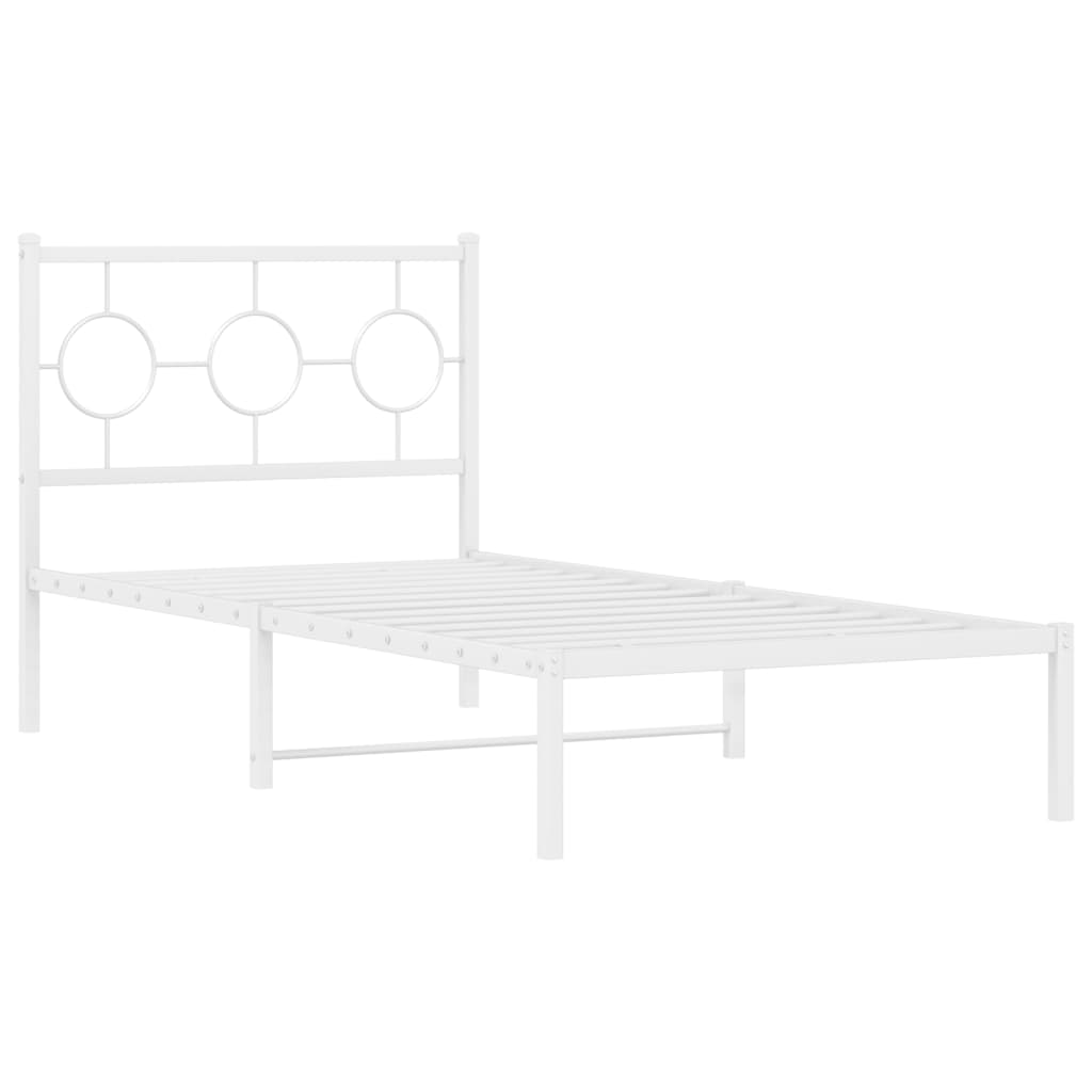 sengeramme med sengegavl 90x200 cm metal hvid