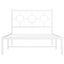 sengeramme med sengegavl 100x190 cm metal hvid