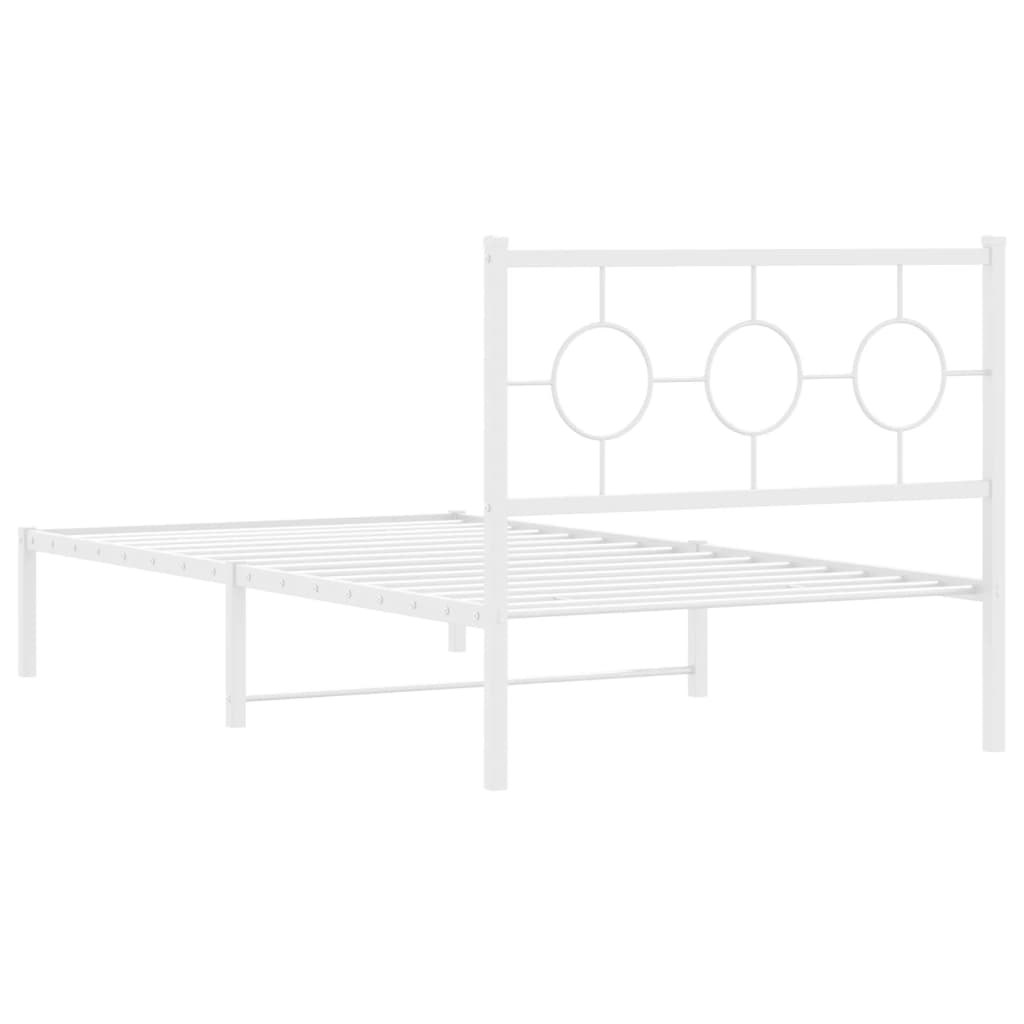 sengeramme med sengegavl 100x190 cm metal hvid