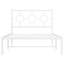 sengeramme med sengegavl 100x200 cm metal hvid