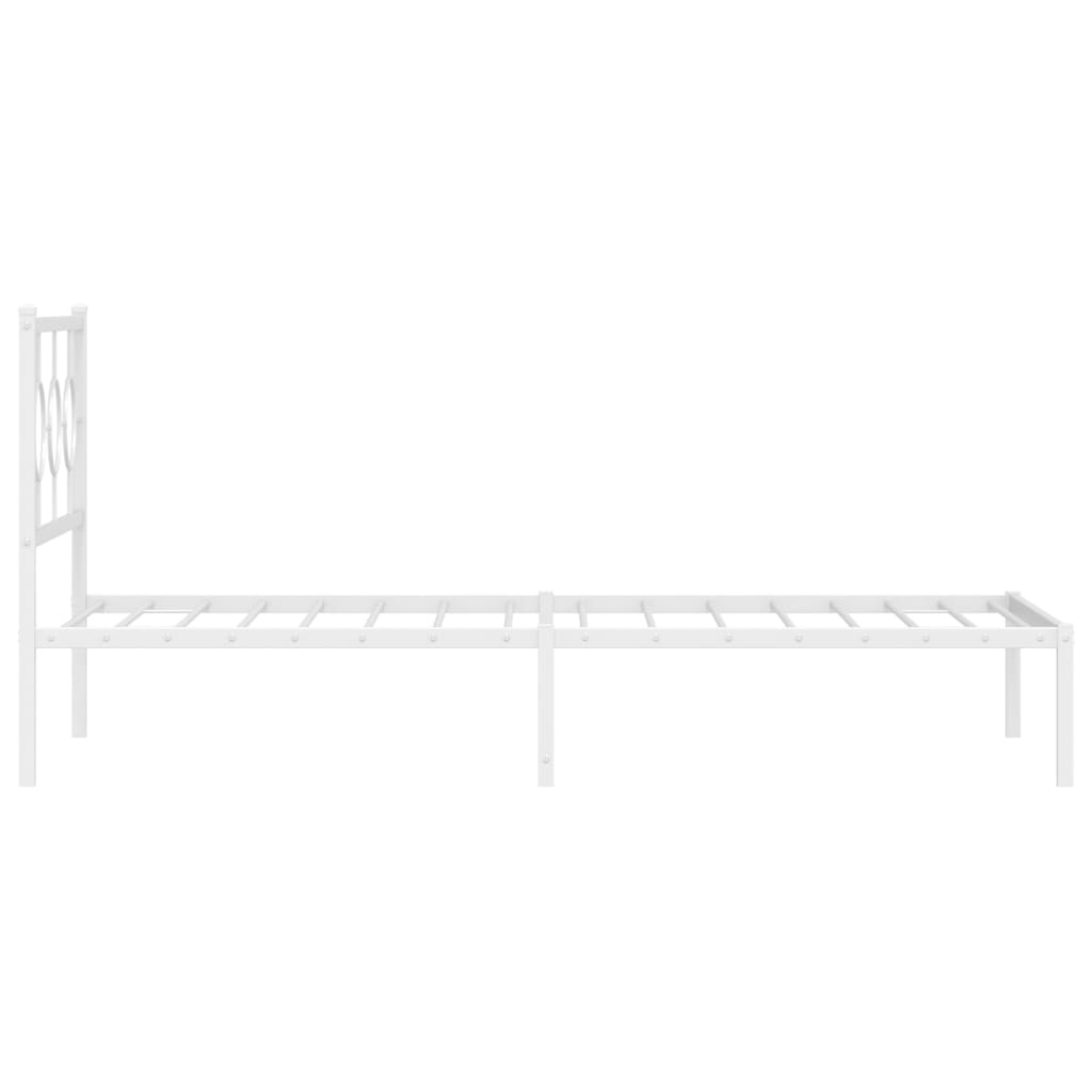 sengeramme med sengegavl 100x200 cm metal hvid