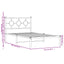 sengeramme med sengegavl 107x203 cm metal hvid