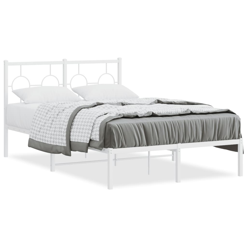 sengeramme med sengegavl 120x190 cm metal hvid